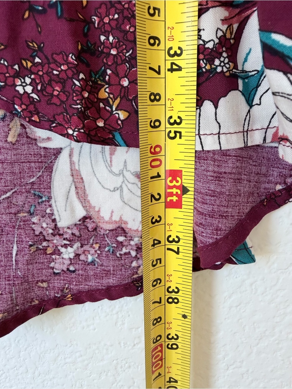NWT Band of Gypsies Burgundy Floral High-Low Wrap Dress Medium - Picture 3 of 10